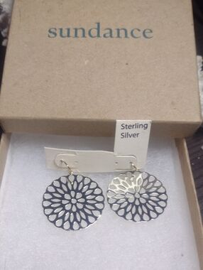 Sundance Sterling Silver Floral Filigree Drop Earrings